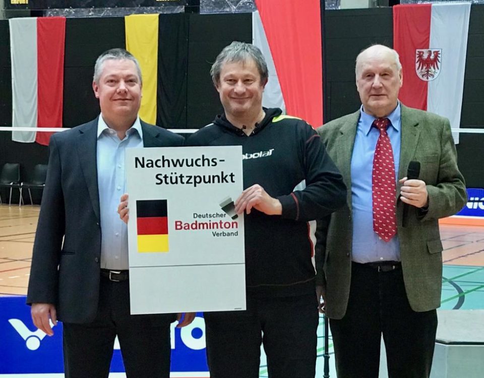 Übergabe des Nachwuchsstützpunkt Schildes anlässlich der deutschen Meisterschaften in Gera - Foto: Carla Strauss (BVBB)