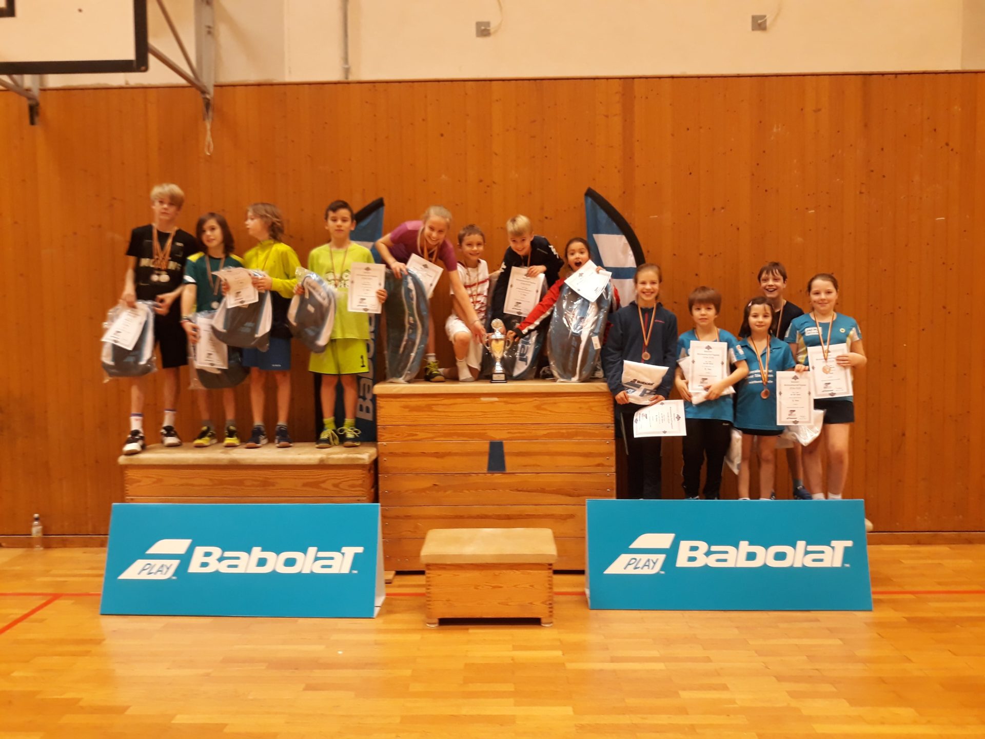 Foto von der Siegerehrung der Endrunde des Babolat Mini Cup 2018