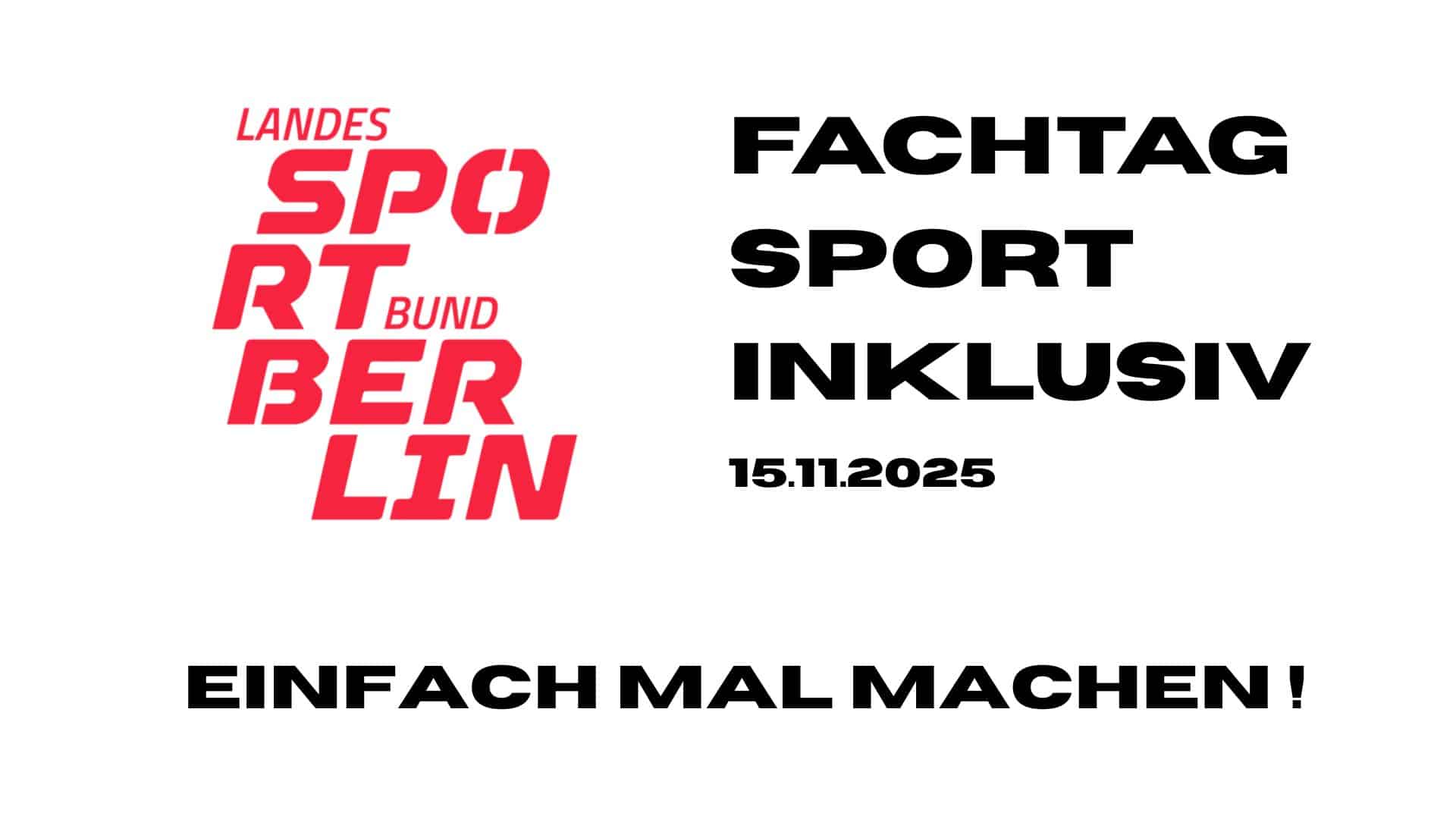 Fachtag SPORT INKLUSIV – noch bis 06.11. anmelden