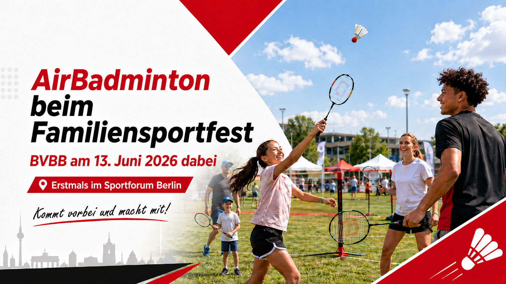 AirBadminton beim Familiensportfest 2026: BVBB lädt zum Mitmachen ein