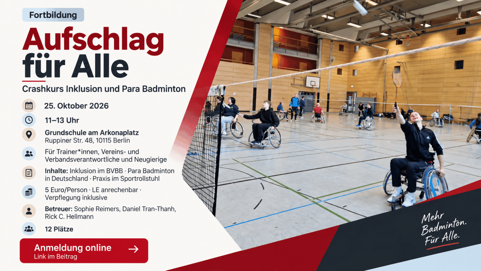Aufschlag für Alle - Crashkurs Inklusion und Para Badminton am 25.10.2026